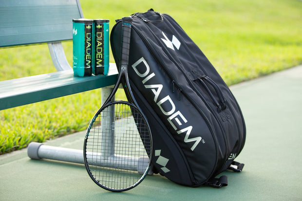 Diadem Tour 12 Pack Nova Racket Bag (Black/Chrome) - Diadem Sports